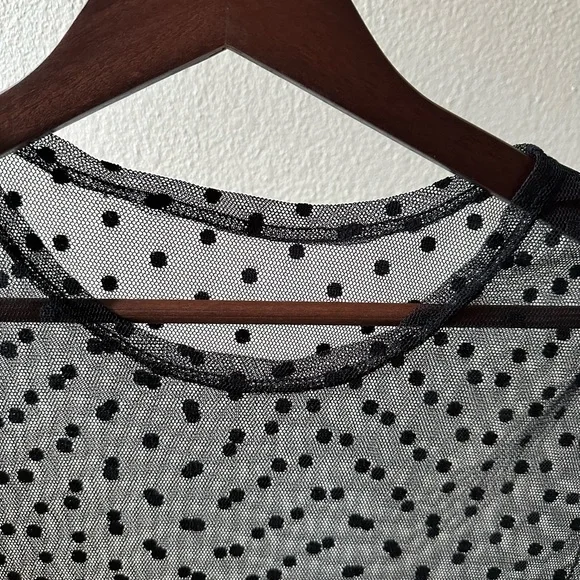Women’s Sheer Mesh Dress with Polka Dots - Picture 8 of 9